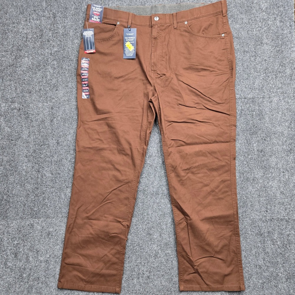 Roundtree & Yorke Stewart Classic Pants Mens Size 44x30 Brown CoreComfort NEW